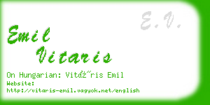 emil vitaris business card